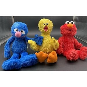 Vintage Sesame Street Plush Stuffed Animal Lot Applause Hasbro Tyco